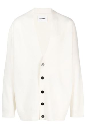 Cardigan in lana bianco opaco JIL SANDER | J22HP0005J14506107